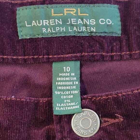 LRL RALPH LAUREN Purple Corduroy Size 10 Classic Straight Narrow Wale - Picture 8 of 11